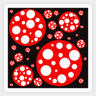 red and white polka dot design Sticker